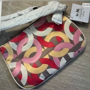 Coach Wristlet MultiColor Logos NWT